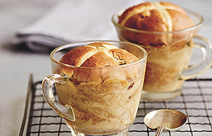 Chai spiced Hot Cross Bun Bread and Butter Pudding recipe