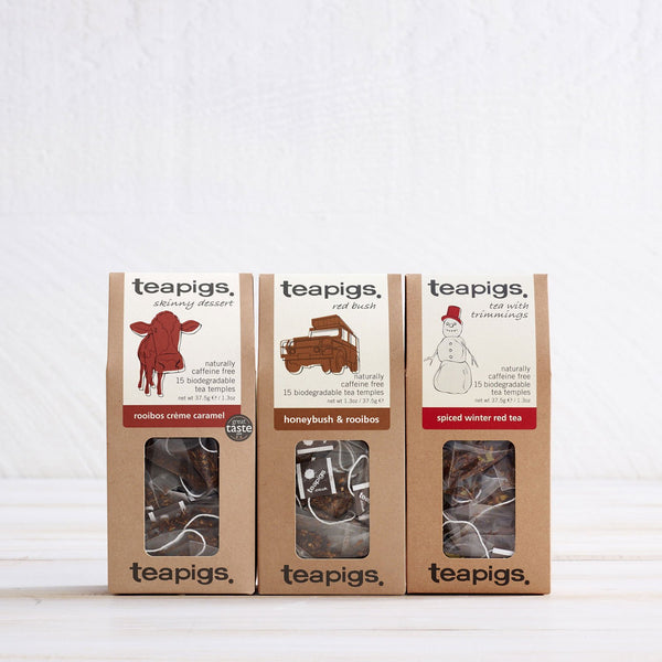 trio of rooibos based teapigs blends