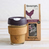 Purple cockerel keep cup and a 15 pack of everyday brew