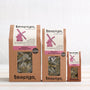 trio of 50, 15, and 2 packs of liquorice and peppermint teabags