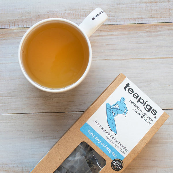 a prepared cup of tung ting oolong tea