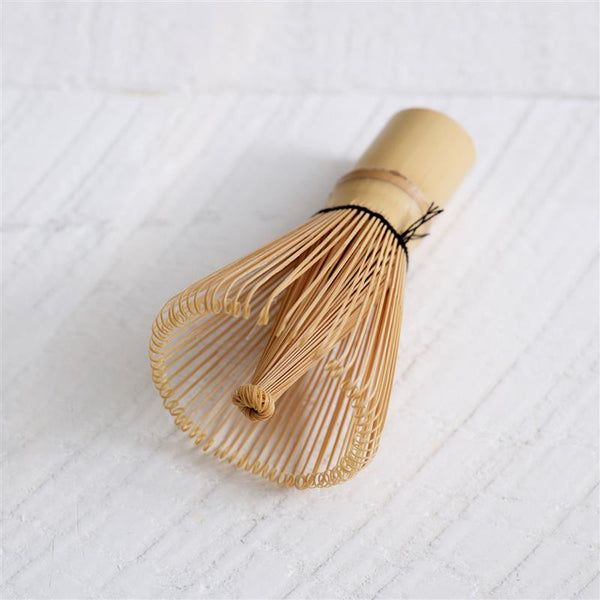 a traditional bamboo matcha whisk