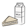 Milk and a sandwich